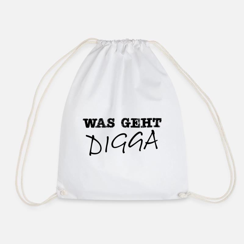 Was geht Digga - Turnbeutel - Weiß