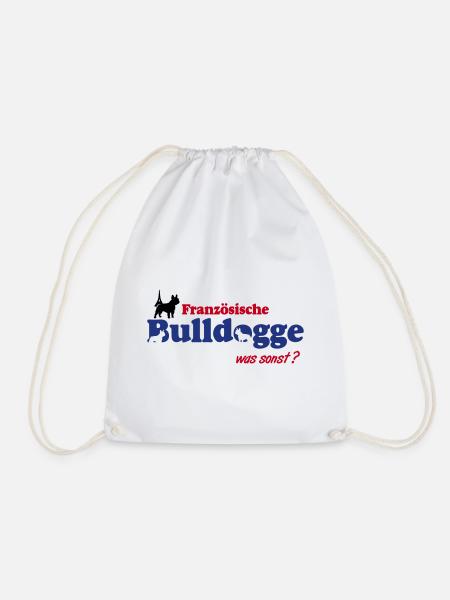 Französische Bulldogge Logo - Turnbeutel - Weiß