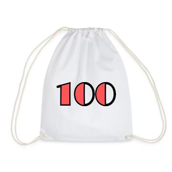 100. 100 YEARS. 100th ANNIVERSARY. HAPPY BIRTHDAY - Drawstring Bag - white - Front