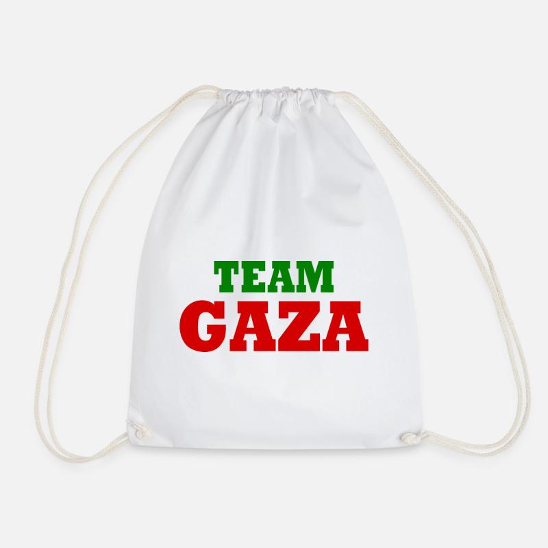 Team gaza - Drawstring Bag - white