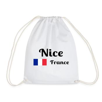 Nice France- Imprimés élégants - Sac de sport léger - blanc - Devant