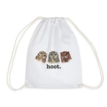 Owls call funny owl lovers funny call - Drawstring Bag - white - Front