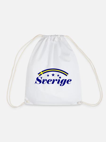 Schweden Fahne Sverige - Turnbeutel - Weiß