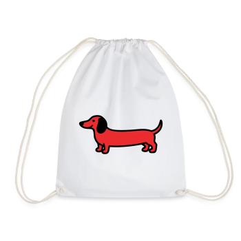 Vecteur de profil teckel de chien de chasse - Sac de sport léger - blanc - Devant