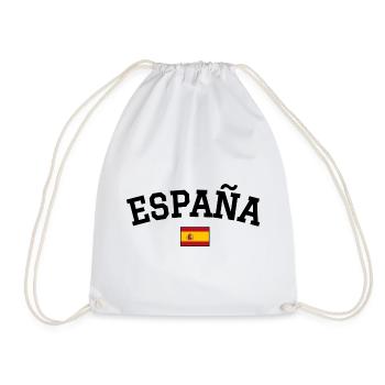 Spain Flag Design Black - Drawstring Bag - white - Front