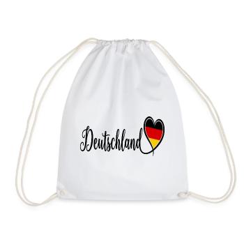 Deutschland Herzflagge Script - Turnbeutel - Weiß - Vorne