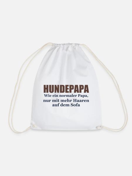 Hundepapa – Wie ein normaler Papa - Turnbeutel - Weiß