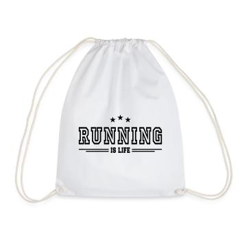 running is life - Drawstring Bag - white - Front