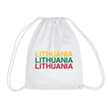 LITHUANIA Lithuania flag - Drawstring Bag - white - Front