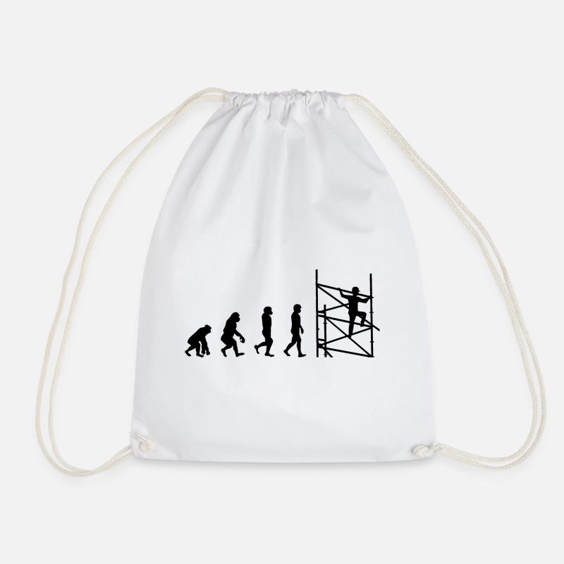 Scaffolder Scaffold Scaffolding Evolution - Drawstring Bag - white
