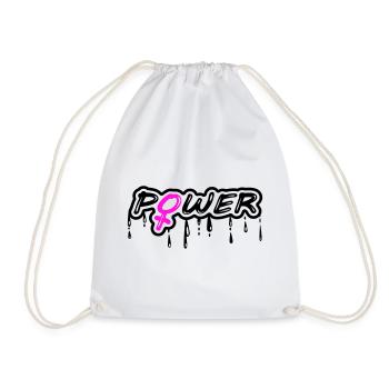 Frauenpower Mädchenpower Power mit weiblich Symbol - Turnbeutel - Weiß - Vorne