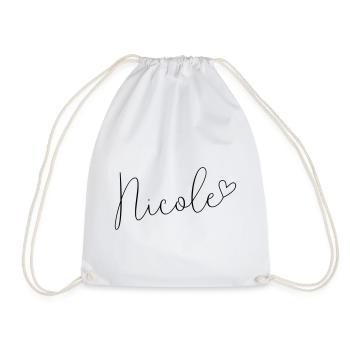 Nicole Name First Name Girl - Drawstring Bag - white - Front