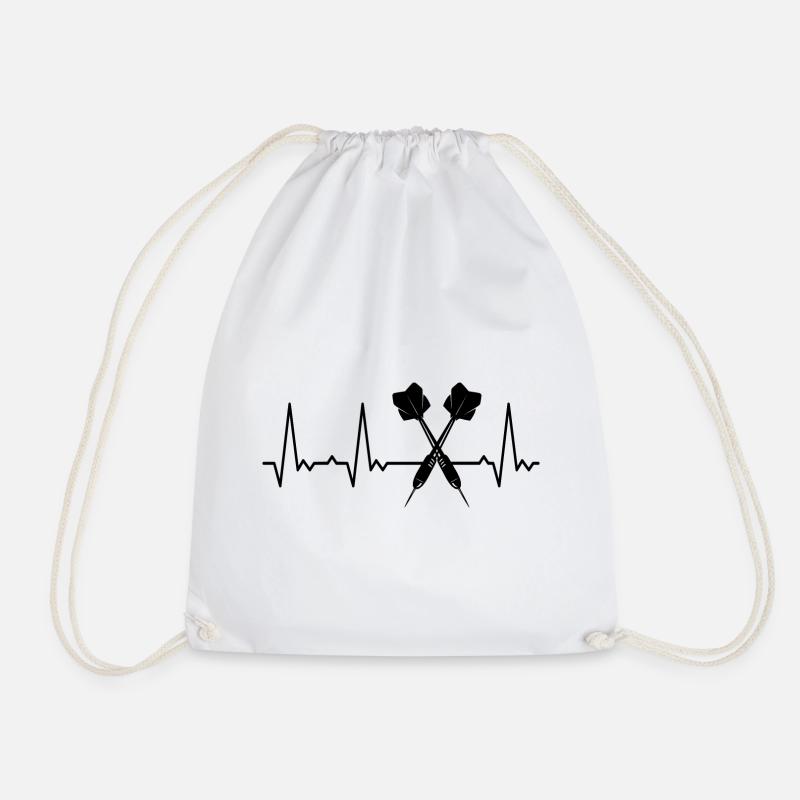 Heartbeat Darts - Drawstring Bag - white