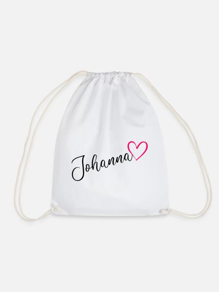Johanna Name Vorname Herz pink - Turnbeutel - Weiß