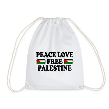 Peace love Free palestine - Turnbeutel - Weiß - Vorne