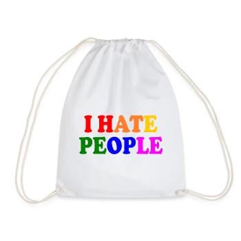 I hate people - Drawstring Bag - white - Front