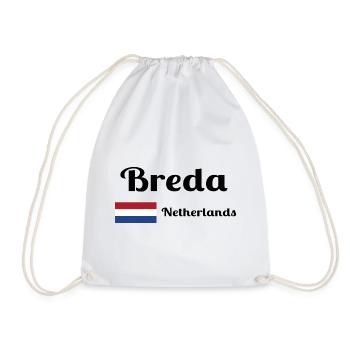 Breda Netherlands- Stylish prints - Drawstring Bag - white - Front