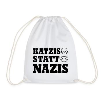 katzis statt nazis - Turnbeutel - Weiß - Vorne