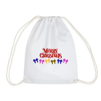 Merry Christmas Bow Parade - Drawstring Bag - white - Front