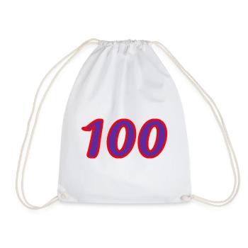 100. 100 YEARS. 100th ANNIVERSARY. BIRTHDAY 100 - Drawstring Bag - white - Front