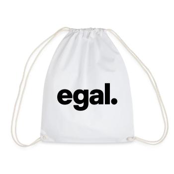 egal. Minimal Deutsches Meme T-Shirt - Turnbeutel - Weiß - Vorne