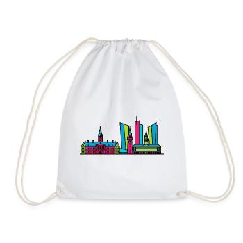 The Hague City Skyline Binnenhof Modern Line Art - Drawstring Bag - white - Front