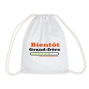 soon to be a big brother - Drawstring Bag - white - Front