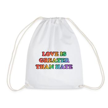 Love Is Greater Than Hate Rainbow - Drawstring Bag - white - Front