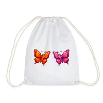 Papillons de dessins animés colorés - Sac de sport léger - blanc - Devant