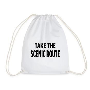 Take the scenic route Abenteuer Reise Spruch - Turnbeutel - Weiß - Vorne