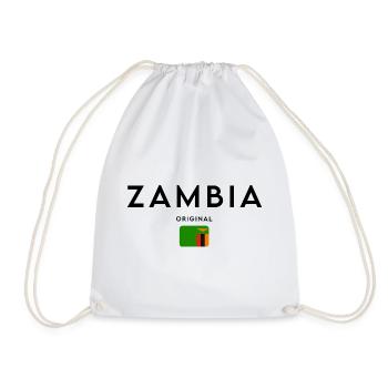 Zambian flag, elegant minimalist design - Drawstring Bag - white - Front