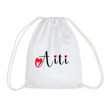 Bonne fête Maman cœur rouge amour mères  Aiti - Sac de sport léger - blanc - Devant
