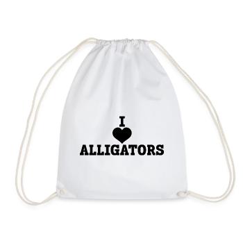 J’adore les alligators – Fan d’alligators - Sac de sport léger - blanc - Devant
