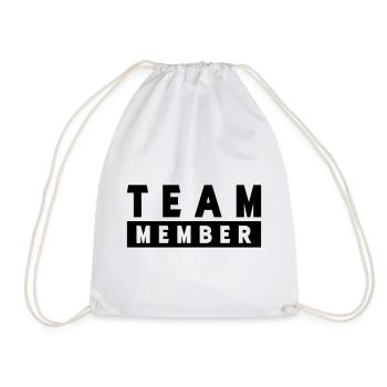 team_member- - Drawstring Bag - white - Front
