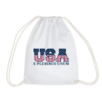 College USA Red White Blue Stars And Stripes Motto - Turnbeutel - Weiß - Vorne