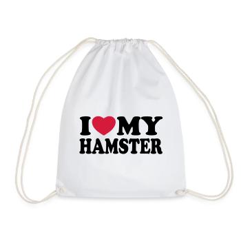 I love my hamster - Drawstring Bag - white - Front