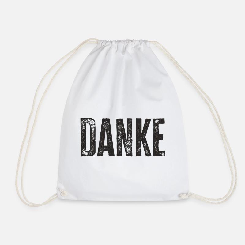 Danke Dankeschön Worte Geschenk - Turnbeutel - Weiß