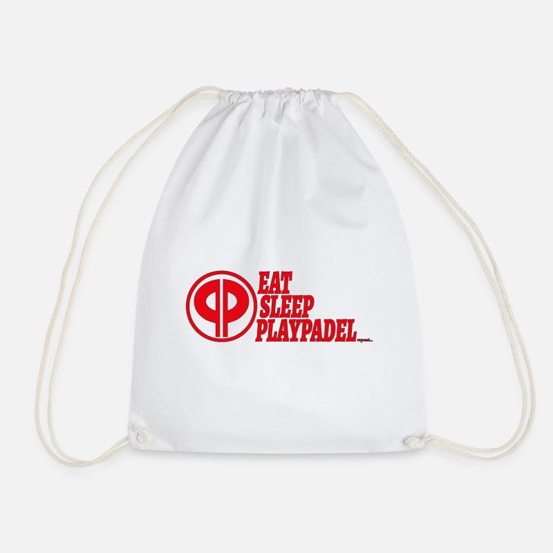 Eat Sleep Play Padel Logo - Drawstring Bag - white