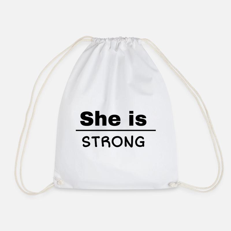 She is Strong - Turnbeutel - Weiß