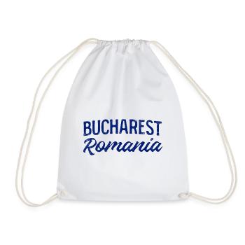 Bucarest, Roumanie, Lettrage à la main - Sac de sport léger - blanc - Devant