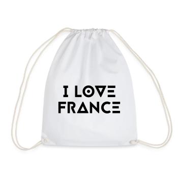 I LOVE FRANCE - Drawstring Bag - white - Front