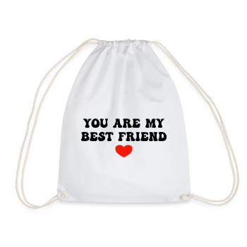You are My Best Friend - Drawstring Bag - white - Front