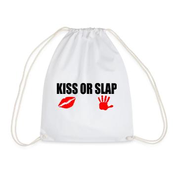 Kiss or slap - Drawstring Bag - white - Front