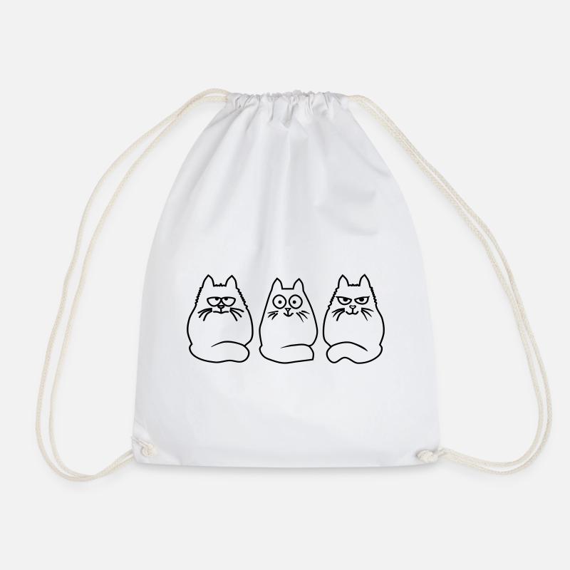 3 Katzen - Turnbeutel - Weiß