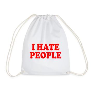 I hate people - Drawstring Bag - white - Front