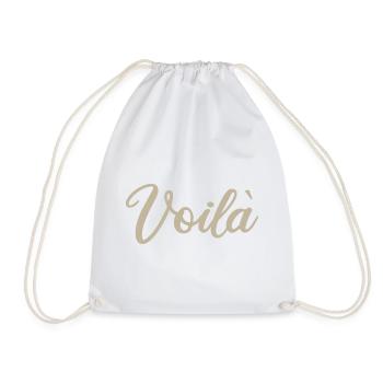 Voila Handlettered Script Design - Drawstring Bag - white - Front