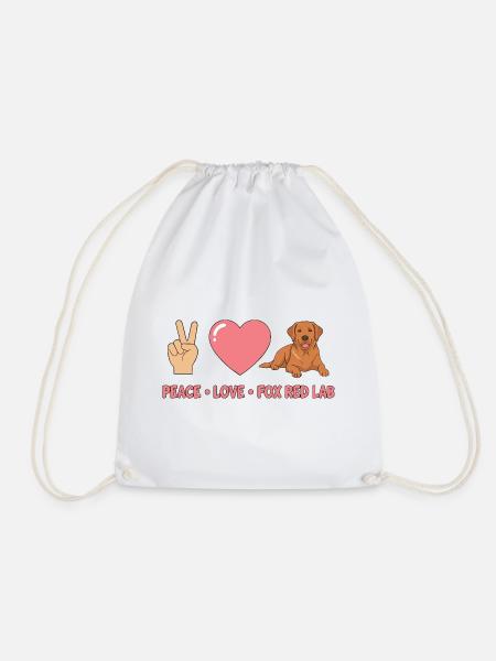 Peace Love Fox Red Lab - Turnbeutel - Weiß
