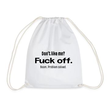 Tu ne m’aimes pas ? Va te faire foutre – Typographie qui dit - Sac de sport léger - blanc - Devant
