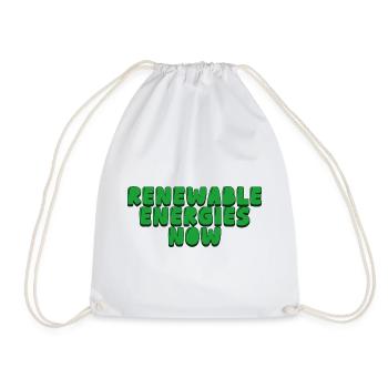 renewable energies now - Drawstring Bag - white - Front