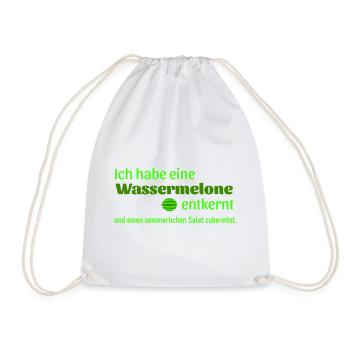 Wassermelone entkernt  - Turnbeutel - Weiß - Vorne